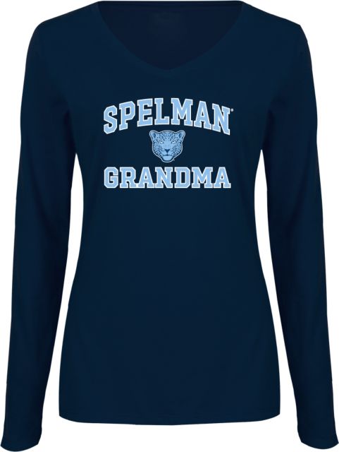 Spelman College Womens Long Sleeve V Neck Tee  Grandma - Spelman College - ONLINE ONLY