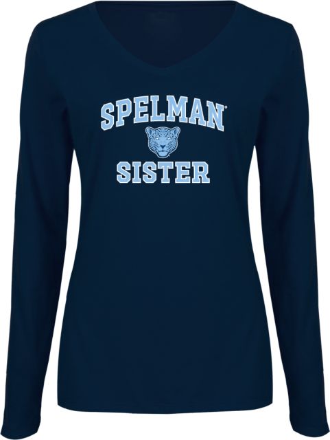 Spelman College Womens Long Sleeve V Neck Tee  Sister - Spelman College - ONLINE ONLY