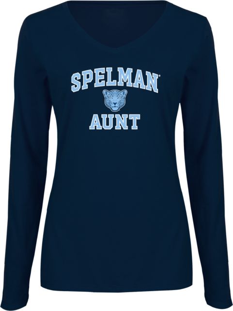 Spelman College Womens Long Sleeve V Neck Tee  Aunt - Spelman College - ONLINE ONLY