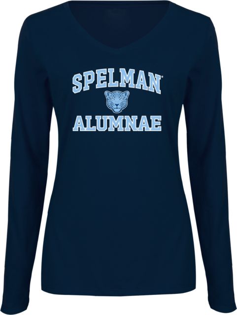 Spelman College Womens Long Sleeve V Neck Tee  Alumnae - Spelman College - ONLINE ONLY