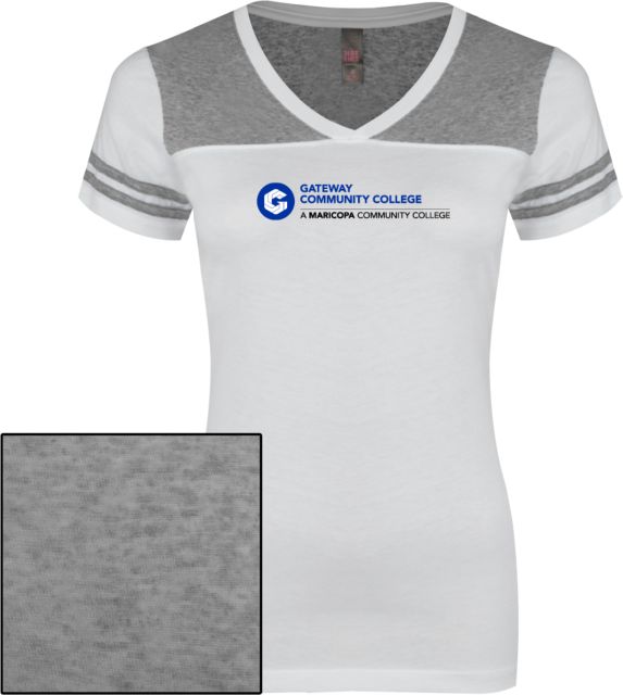 GateWay Ladies Juniors Varsity V Neck Tee Primary Mark - ONLINE ONLY