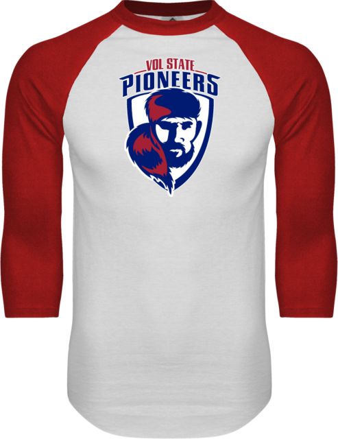 Volunteer State White/Red Raglan Baseball T Shirt Volunteer State Primary Mascot - ONLINE ONLY