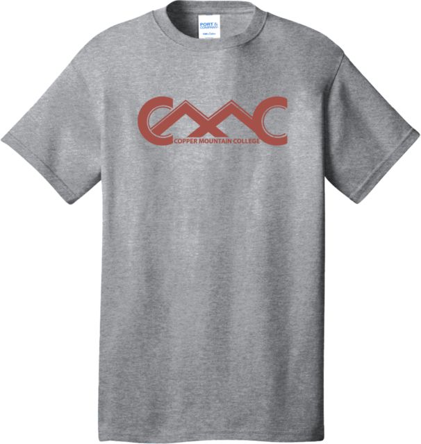 Copper Mountain Extended Athletic Heather T Shirt Copper Mountain College Primary Mark - ONLINE ONLY