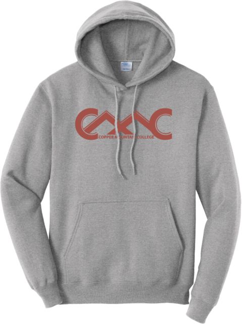 Copper Mountain Tall Athletic Heather Fleece Hoodie Copper Mountain College Primary Mark - ONLINE ONLY