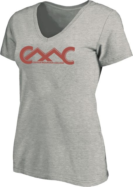 Copper Mountain Womens Plus V Neck T Shirt Copper Mountain College Primary Mark - ONLINE ONLY