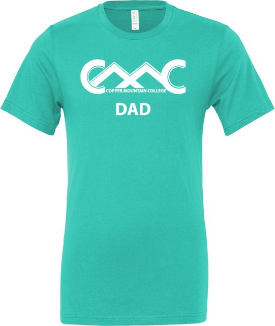 Copper Mountain Bella + Canvas Teal Jersey Cotton T Shirt Copper Mountain College Dad - ONLINE ONLY
