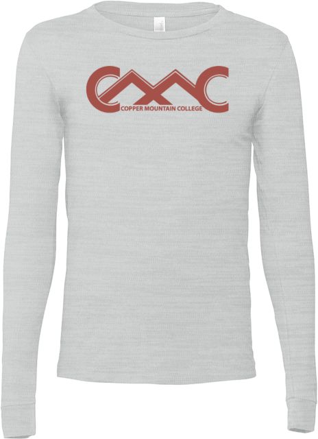 Copper Mountain Bella + Canvas Jersey Cotton Long Sleeve T Shirt Copper Mountain College Primary Mark - ONLINE ONLY