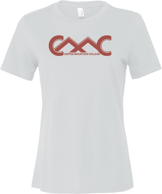 Copper Mountain Bella + Canvas Womens Relaxed Cotton T Shirt Copper Mountain College Primary Mark - ONLINE ONLY