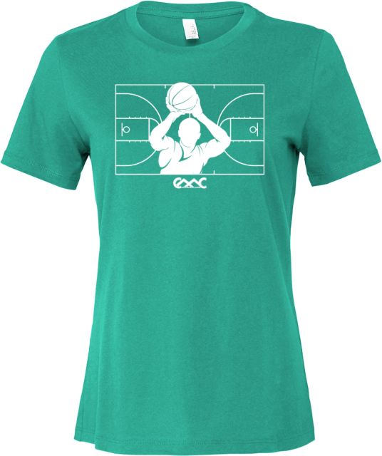 Copper Mountain Bella + Canvas Womens Teal Relaxed Cotton T Shirt Copper Mountain College Basketball - ONLINE ONLY