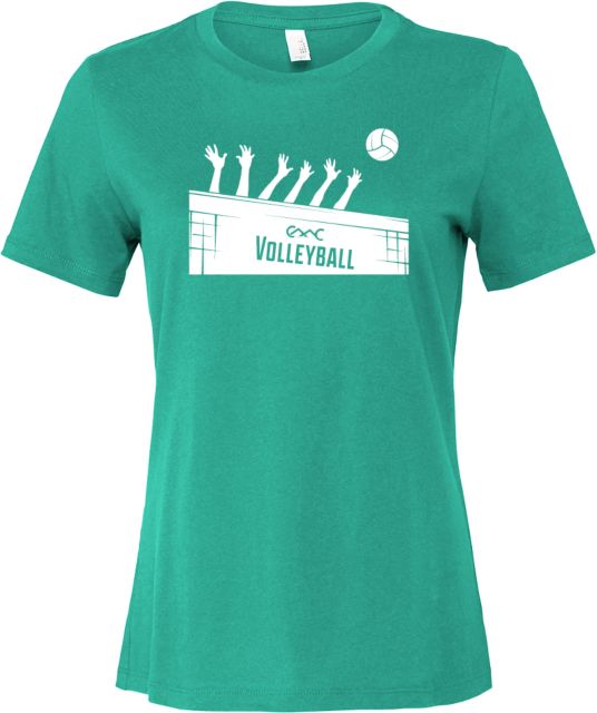 Copper Mountain Bella + Canvas Womens Teal Relaxed Cotton T Shirt Copper Mountain College Volleyball - ONLINE ONLY