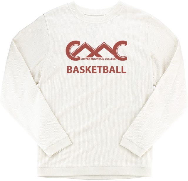 Copper Mountain Boxercraft Womens Cream Corded Crew Copper Mountain College Basketball - ONLINE ONLY