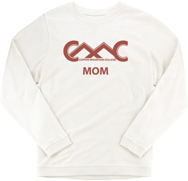 Copper Mountain Boxercraft Womens Cream Corded Crew Copper Mountain College Mom - ONLINE ONLY