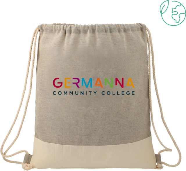 Germanna Split Recycled Cotton Drawstring Bag Germanna Community College Primary Mark - ONLINE ONLY