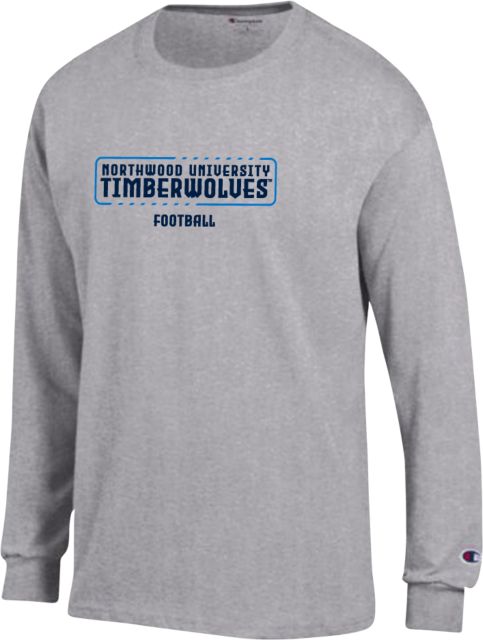 Northwood Champion Oxford Long Sleeve T Shirt Northwood University Timberwolves Football - ONLINE ONLY