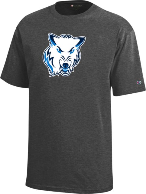 Northwood Champion Youth Granite Short Sleeve Tee Northwood University Timberwolves Mascot Head - ONLINE ONLY