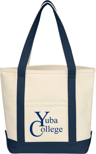 Yuba Cotton Canvas Natural/Navy Tote Bag Yuba College Primary Mark - ONLINE ONLY