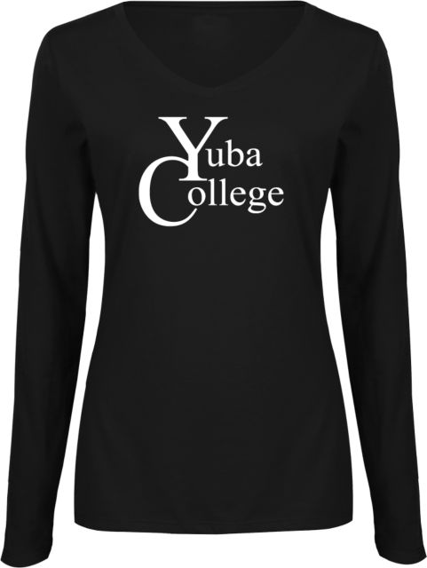 Yuba Womens Long Sleeve V Neck Tee  Yuba College Primary Mark - ONLINE ONLY