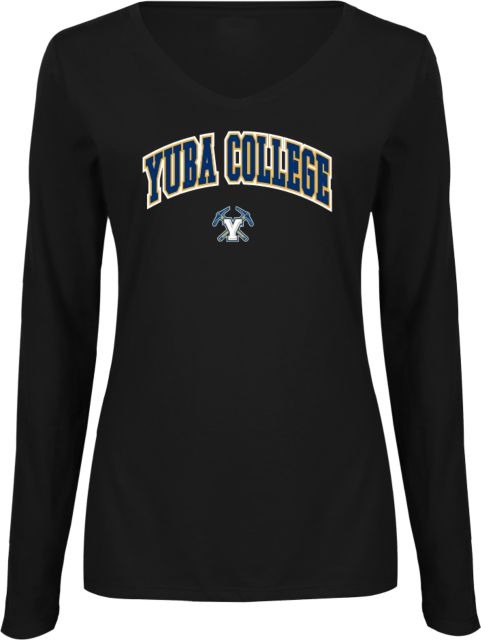 Yuba Womens Long Sleeve V Neck Tee  Yuba College Arched - ONLINE ONLY