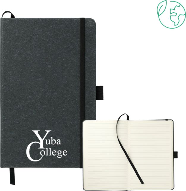 Yuba 5.5 x 8.5 FSC Mix Recycled Leather Bound Journal Yuba College Primary Mark - ONLINE ONLY