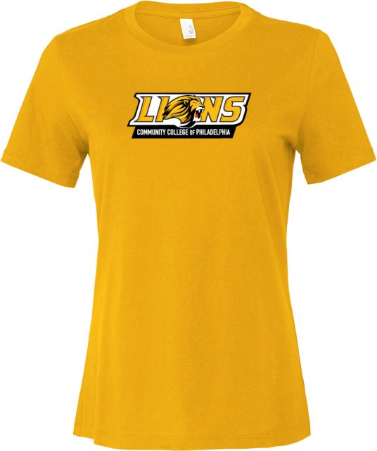 CC of Philadelphia Bella + Canvas Womens Relaxed Cotton T Shirt Primary Lions Athletic Mark - ONLINE ONLY