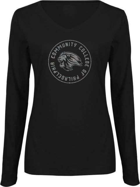 CC Philadelphia Womens Long Sleeve V Neck Tee A Soft Glitter - ONLINE ONLY