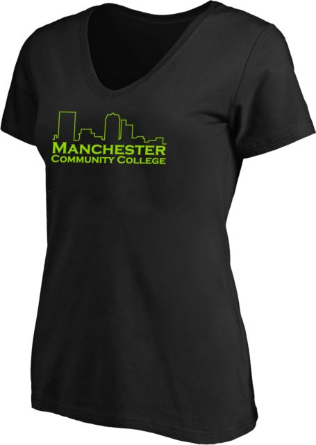 Manchester CC Womens Plus V Neck T Shirt Manchester CC Primary Mark - PLUS - ONLINE ONLY