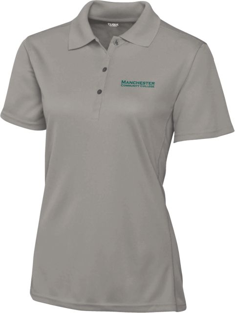 Manchester CC C&B Womens Clique Ice Pique Polo Manchester Community College Wordmark - ONLINE ONLY
