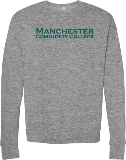 Manchester CC Bella + Canvas Fleece Crew Manchester Community College Wordmark - ONLINE ONLY