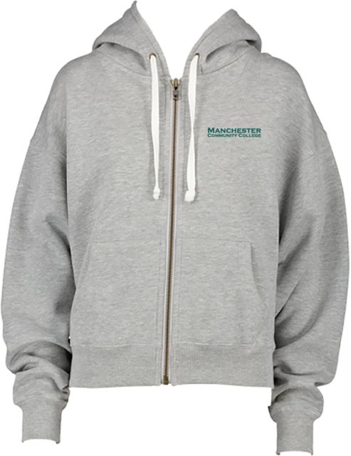 Manchester CC ENZA Womens Boxy Full Zip Hood Manchester Community College Wordmark - ONLINE ONLY