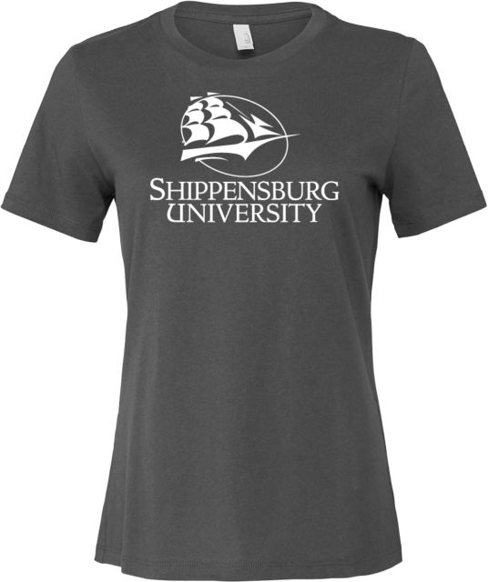 Shippensburg Bella + Canvas Womens Asphalt Relaxed Cotton T Shirt Shippensburg University Primary Mark - ONLINE ONLY