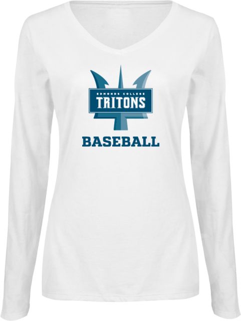 Edmonds College Womens Long Sleeve V Neck Tee  Edmonds College Baseball - ONLINE ONLY
