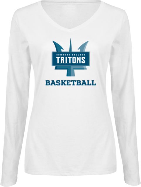 Edmonds College Womens Long Sleeve V Neck Tee  Edmonds College Basketball - ONLINE ONLY