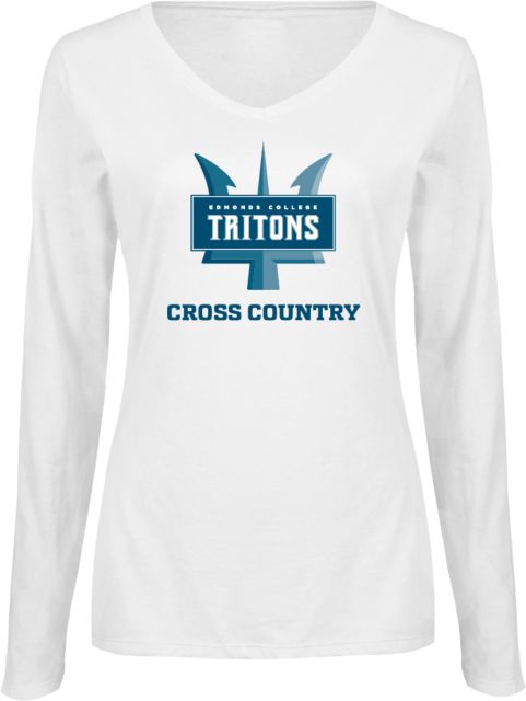 Edmonds College Womens Long Sleeve V Neck Tee  Edmonds College Cross Country - ONLINE ONLY