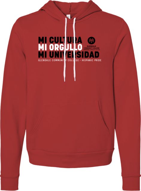 Glendale Bella + Canvas Red Fleece Hood Mi Universidad Mi Orgullo - ONLINE ONLY