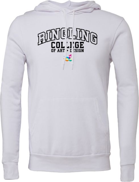 Ringling School Bella + Canvas Fleece Hood Outline Arched Ringling College of Art and Design - ONLINE ONLY