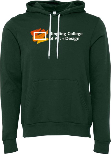 Ringling School Bella + Canvas Forest Green Fleece Hood Ringling College of Art and Design Variation 7 - ONLINE ONLY