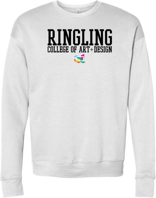 Ringling School Bella + Canvas Fleece Crew Collegiate Ringling College of Art and Design Stacked Design - ONLINE ONLY