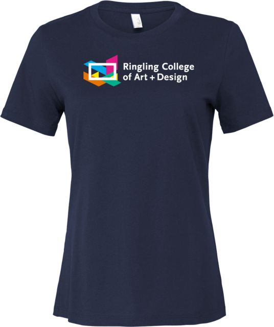 Ringling School Bella + Canvas Womens Relaxed Cotton T Shirt Ringling College of Art and Design Primary Mark - ONLINE ONLY
