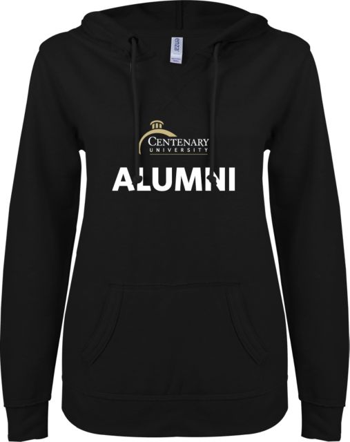 Centenary Univ ENZA Ladies V Notch Raw Edge Fleece Hoodie Alumni - ONLINE ONLY