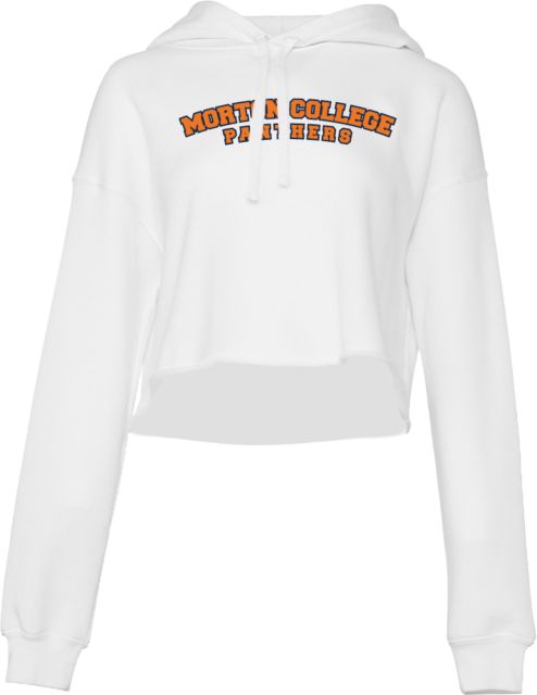 Morton College Bella + Canvas Womens Cropped Fleece Hood Morton College Panthers Arched Design - ONLINE ONLY