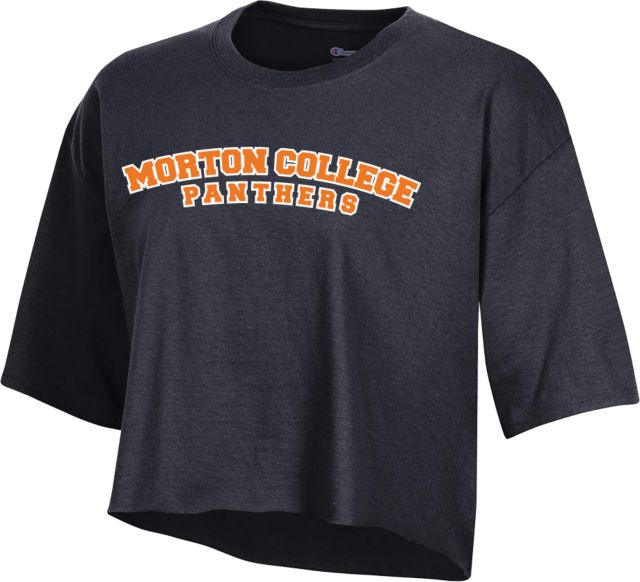 Morton College Champion Womens Crop Tee Morton College Panthers Arched Design - ONLINE ONLY