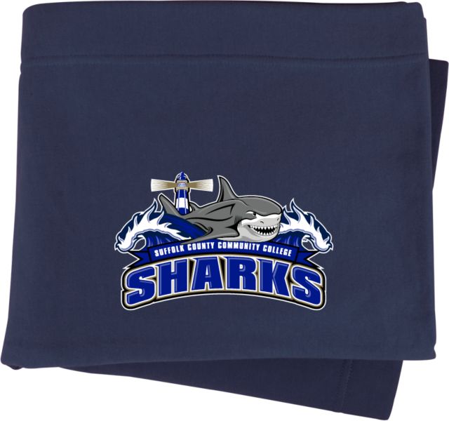Suffolk Sweatshirt Blanket Sharks Primary Logo - ONLINE ONLY