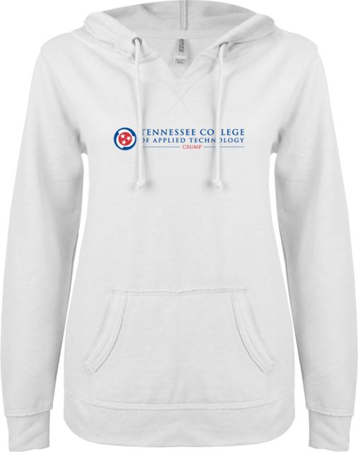 TCAT Crumps ENZA Ladies V Notch Raw Edge Fleece Hoodie TCAT horizontal - ONLINE ONLY