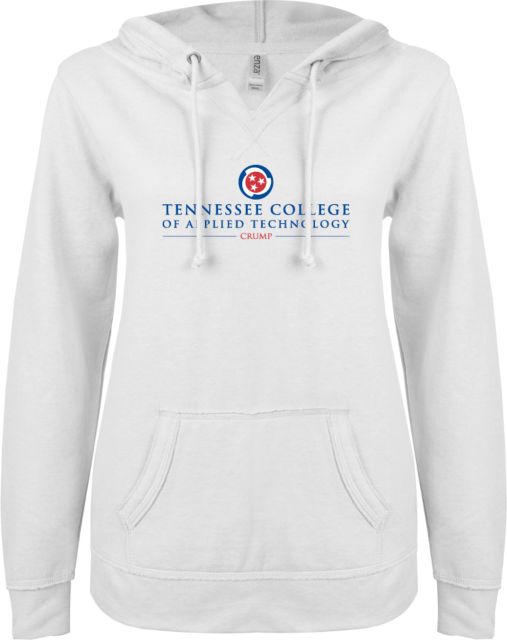 TCAT Crumps ENZA Ladies V Notch Raw Edge Fleece Hoodie TCAT Vertical - ONLINE ONLY