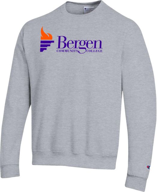 Bergen CC Champion Fleece Crew Bergen Community College Wordmark - ONLINE ONLY