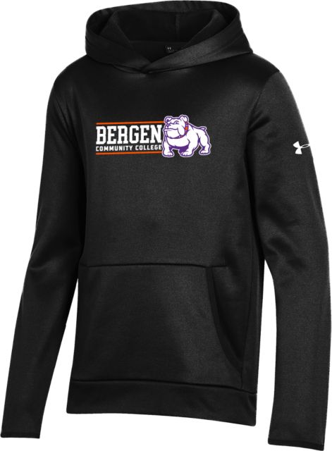 Bergen CC Under Armour Youth Fleece Hoodie Bergen Community College Primary Mark - ONLINE ONLY