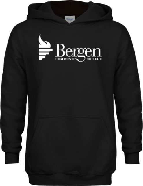 Bergen CC Youth Fleece Hoodie Bergen Community College Wordmark - ONLINE ONLY
