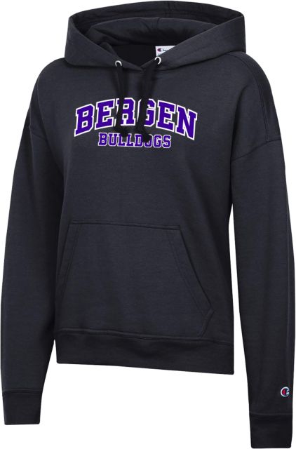 Bergen CC Champion Womens Powerblend Pullover Hood Arched Bergen Bulldogs - ONLINE ONLY