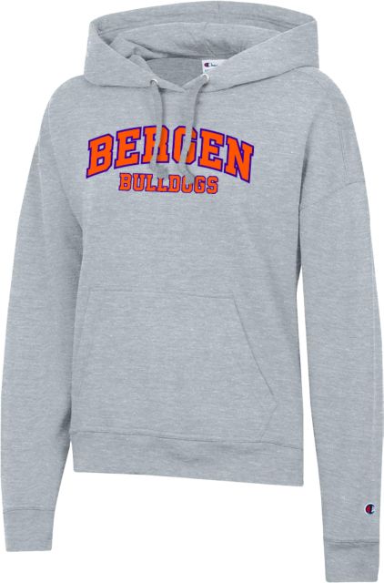Bergen CC Champion Womens Powerblend Pullover Hood Arched Bergen Bulldogs - ONLINE ONLY