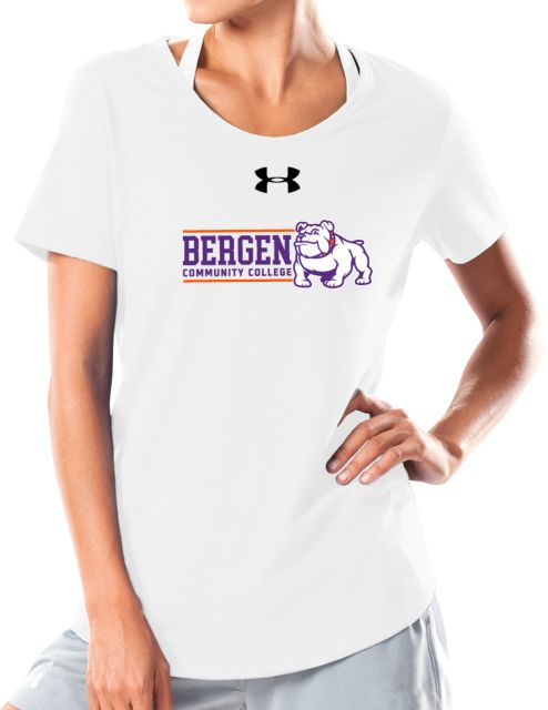 Bergen CC Under Armour Womens Charged Cotton Tee UA - Bergen Community College Primary Mark - ONLINE ONLY
